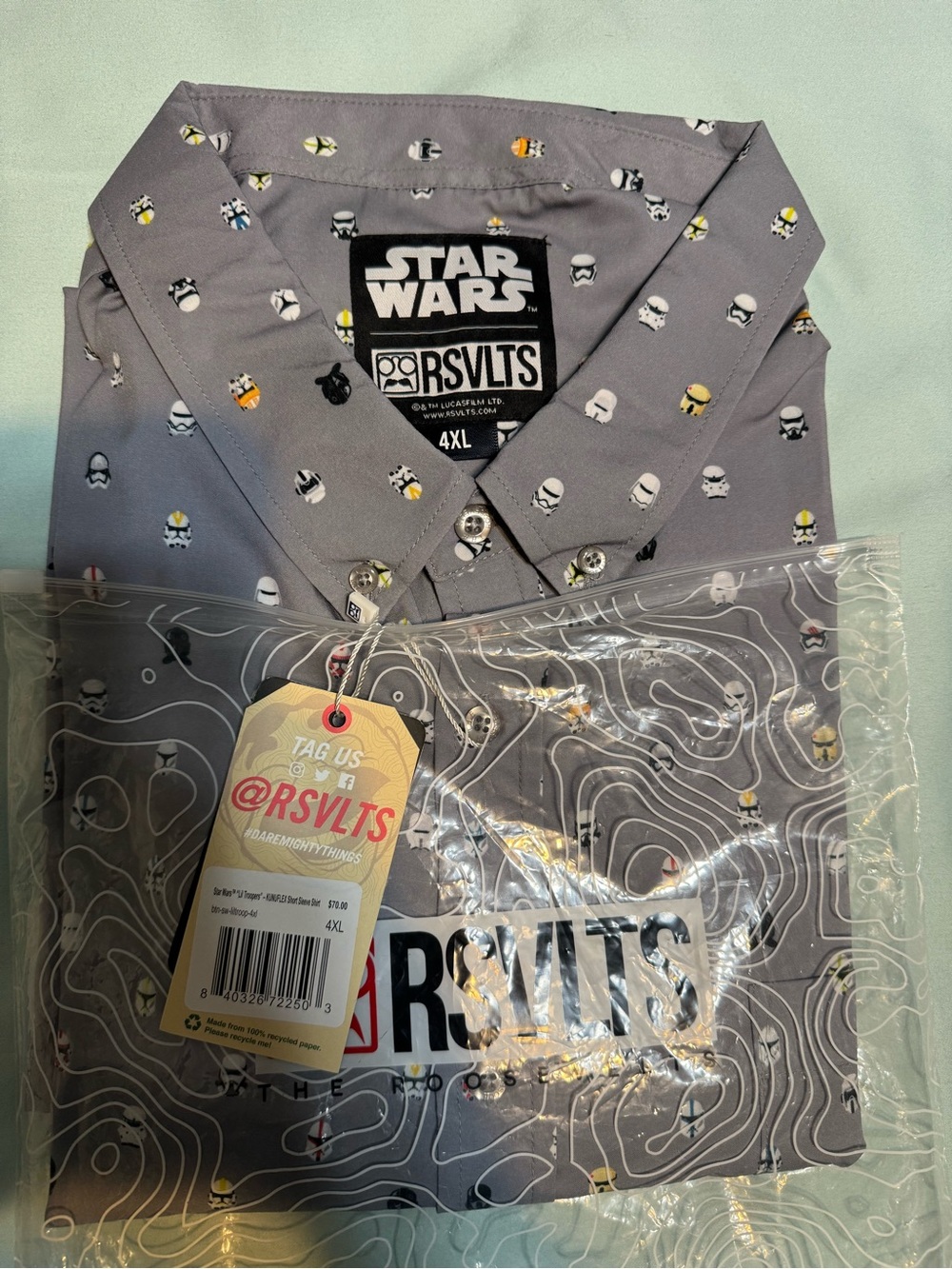 RSVLTS x Star Wars Lil Troopers Short Sleeve Shirt Men's 4XL NWT
